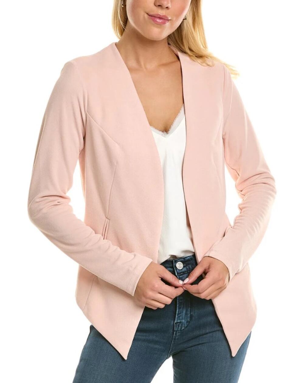 BCBGeneration Womens Open Front Blazer Size S Rose Smoke Designer Formal Wedding